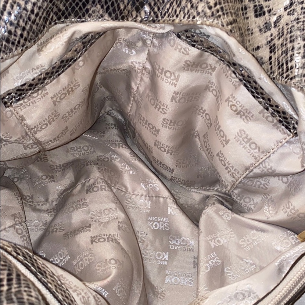 Michael Kors Beige Python Snakeskin Embossed Bag - image 7